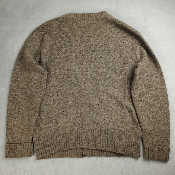 Vintage Robert Bruce Wool Cardigan Sweater Mens Large Speckled Dark Academia - Picture 2 of 9